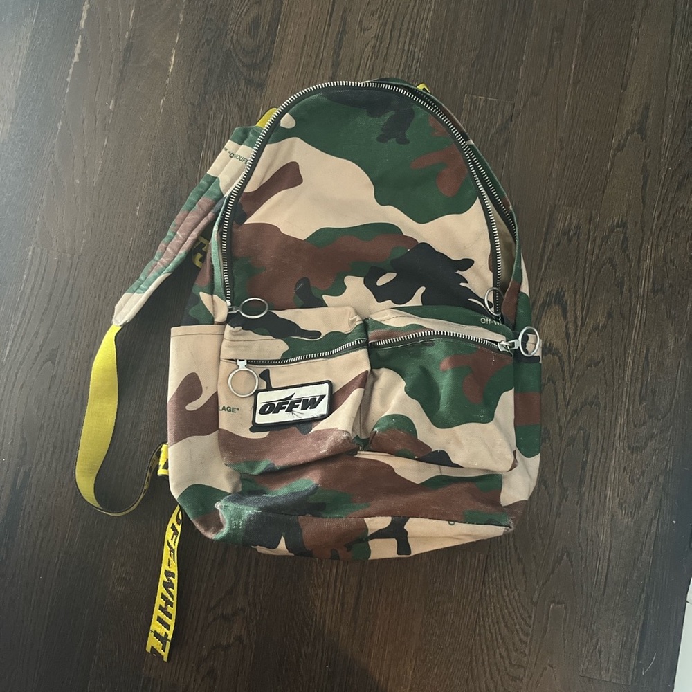 Off-white camouflage backpack